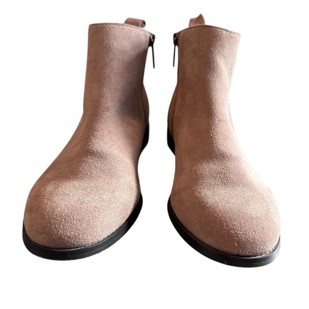 Lands End Ankle Bootie Women's 10 Tan Suede Chelsea Side Zip Beige Western Boho - Picture 4 of 9